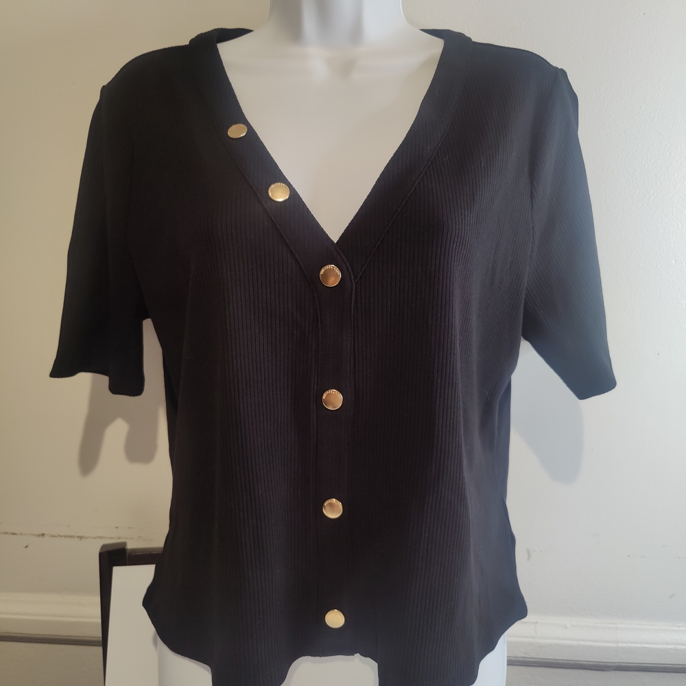 Michael Kors Black Top with Gold Accents